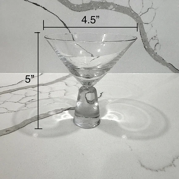 Set of 4 Glass Dessert Ice Cream Cups or Martini Glasses - Picture 6 of 6